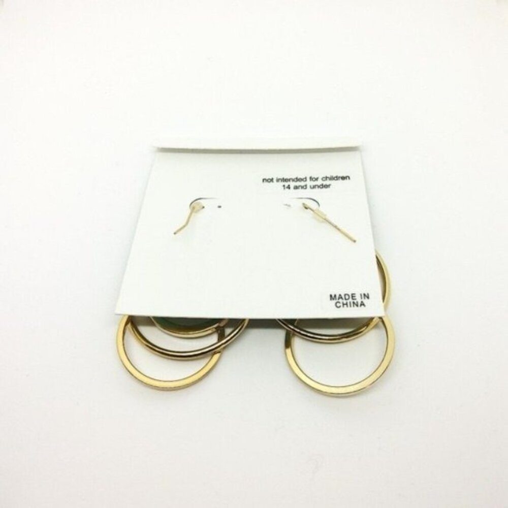 Spring Street Open Circle Earrings Gold Rhinestone - Picture 3 of 3